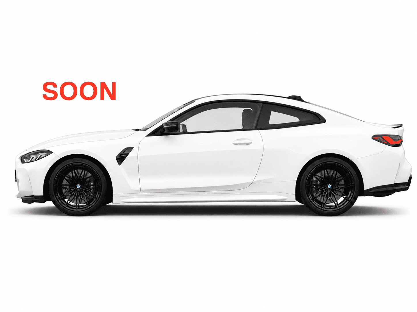 The BMW M4 Coupe is featured, highlighting its modern aesthetics and powerful stance, indicating an imminent launch.